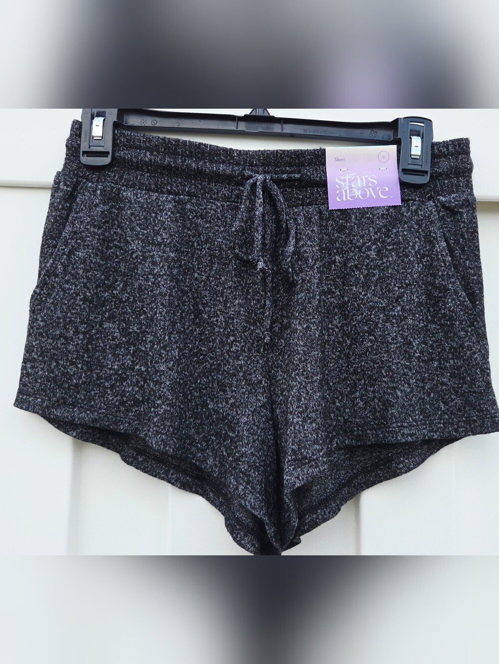 Stars Above Women's Size Small Charcoal Black Sleep Shorts Pockets Drawstring